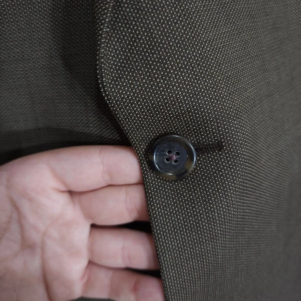 Burberry Mens Blazer Brown Wool Academia Suit Jacket USA Academia Vintage Sz 44L